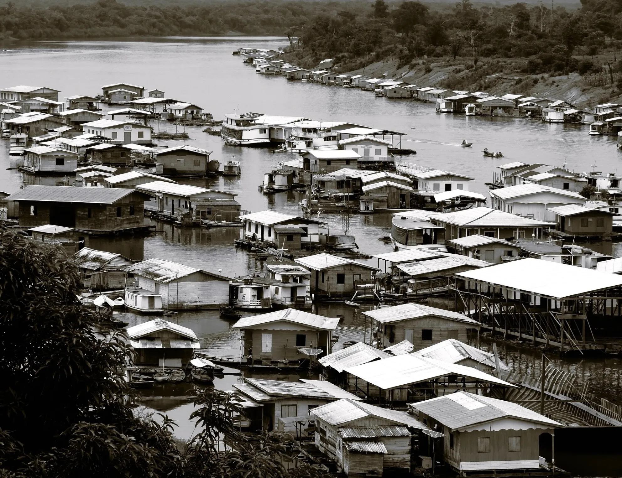 Historic river settlement along the Madeira River