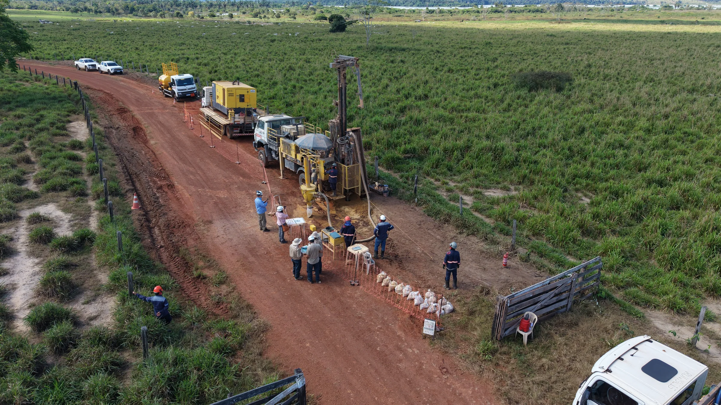 Drill site field activity at the Madeira River Project